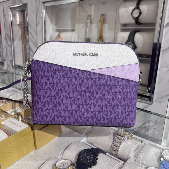 Michael Kors Handbags - MICHAEL KORS Jet Set Travel Medium Color-Block Signature Logo Crossbody Bag